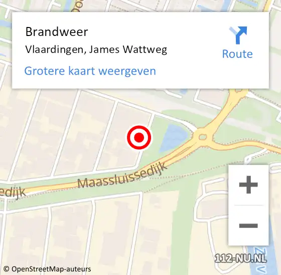 Locatie op kaart van de 112 melding: Brandweer Vlaardingen, James Wattweg op 15 november 2024 16:25