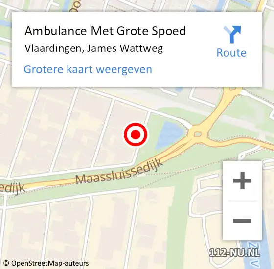 Locatie op kaart van de 112 melding: Ambulance Met Grote Spoed Naar Vlaardingen, James Wattweg op 15 november 2024 16:26