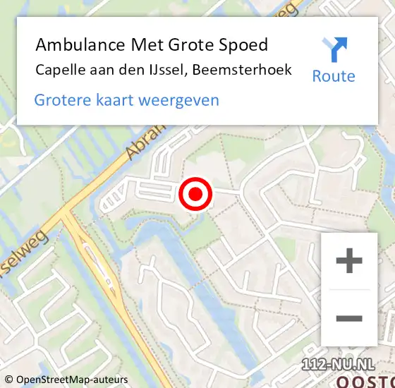 Locatie op kaart van de 112 melding: Ambulance Met Grote Spoed Naar Capelle aan den IJssel, Beemsterhoek op 15 november 2024 17:09