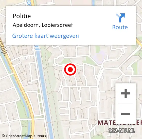 Locatie op kaart van de 112 melding: Politie Apeldoorn, Looiersdreef op 15 november 2024 17:11