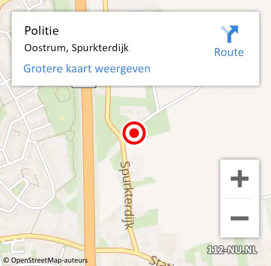 Locatie op kaart van de 112 melding: Politie Oostrum, Spurkterdijk op 15 november 2024 17:12