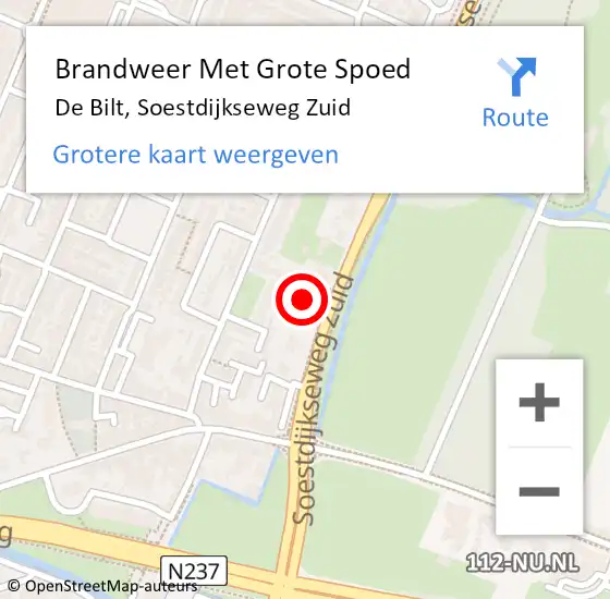 Locatie op kaart van de 112 melding: Brandweer Met Grote Spoed Naar De Bilt, Soestdijkseweg Zuid op 15 november 2024 17:23