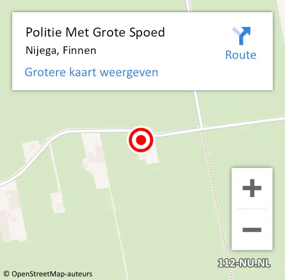 Locatie op kaart van de 112 melding: Politie Met Grote Spoed Naar Nijega, Finnen op 15 november 2024 17:30