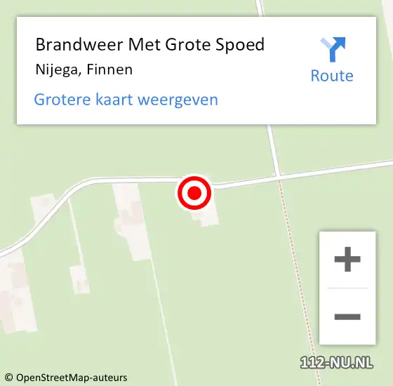 Locatie op kaart van de 112 melding: Brandweer Met Grote Spoed Naar Nijega, Finnen op 15 november 2024 17:31