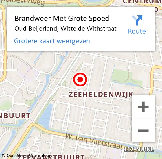 Locatie op kaart van de 112 melding: Brandweer Met Grote Spoed Naar Oud-Beijerland, Witte de Withstraat op 15 november 2024 17:37