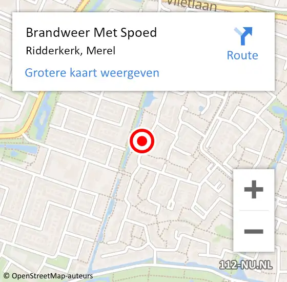 Locatie op kaart van de 112 melding: Brandweer Met Spoed Naar Ridderkerk, Merel op 15 november 2024 17:54