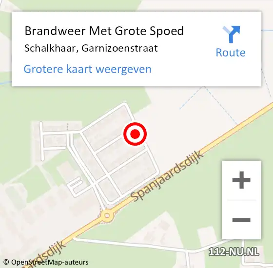 Locatie op kaart van de 112 melding: Brandweer Met Grote Spoed Naar Schalkhaar, Garnizoenstraat op 15 november 2024 18:10