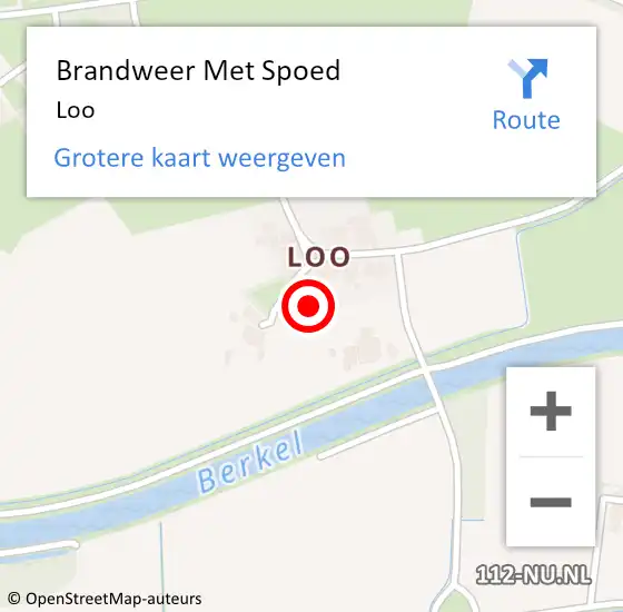 Locatie op kaart van de 112 melding: Brandweer Met Spoed Naar Loo op 15 november 2024 18:30