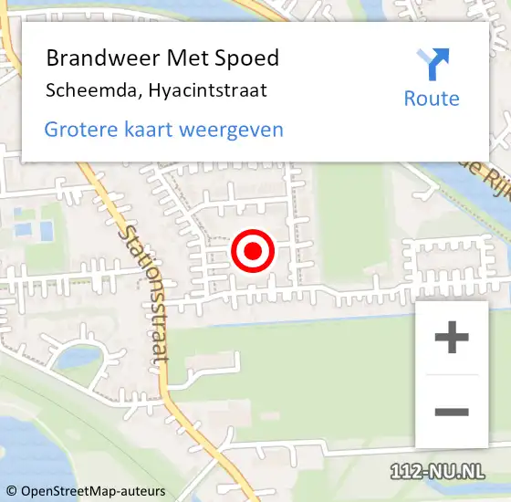 Locatie op kaart van de 112 melding: Brandweer Met Spoed Naar Scheemda, Hyacintstraat op 15 november 2024 20:01