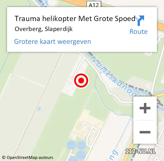 Locatie op kaart van de 112 melding: Trauma helikopter Met Grote Spoed Naar Overberg, Slaperdijk op 15 november 2024 20:21