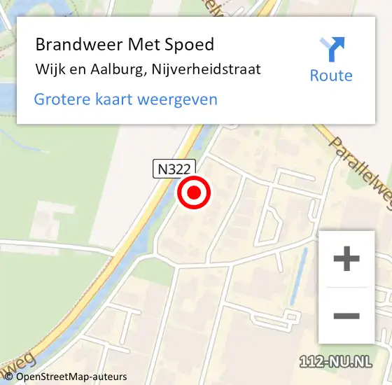 Locatie op kaart van de 112 melding: Brandweer Met Spoed Naar Wijk en Aalburg, Nijverheidstraat op 15 november 2024 21:07