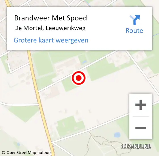 Locatie op kaart van de 112 melding: Brandweer Met Spoed Naar De Mortel, Leeuwerikweg op 15 november 2024 21:45