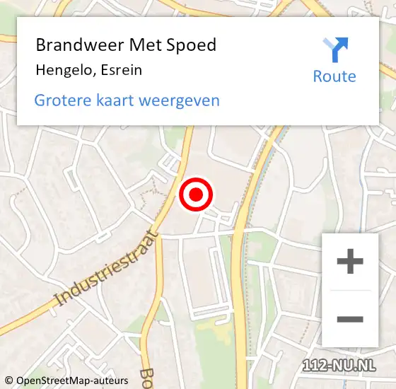 Locatie op kaart van de 112 melding: Brandweer Met Spoed Naar Hengelo, Esrein op 15 november 2024 22:01