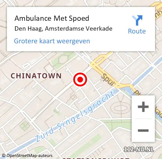 Locatie op kaart van de 112 melding: Ambulance Met Spoed Naar Den Haag, Amsterdamse Veerkade op 15 november 2024 22:11