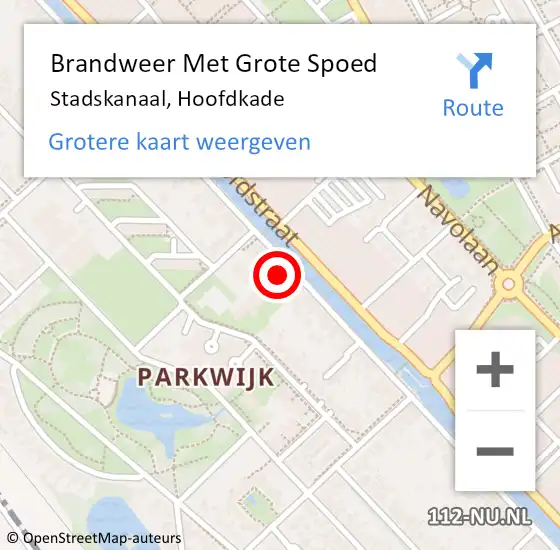 Locatie op kaart van de 112 melding: Brandweer Met Grote Spoed Naar Stadskanaal, Hoofdkade op 15 november 2024 22:41