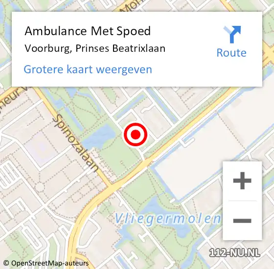 Locatie op kaart van de 112 melding: Ambulance Met Spoed Naar Voorburg, Prinses Beatrixlaan op 15 november 2024 23:04