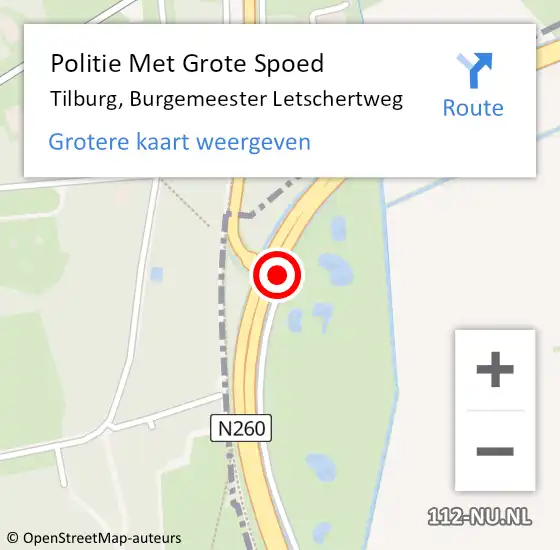 Locatie op kaart van de 112 melding: Politie Met Grote Spoed Naar Tilburg, Burgemeester Letschertweg op 15 november 2024 23:19