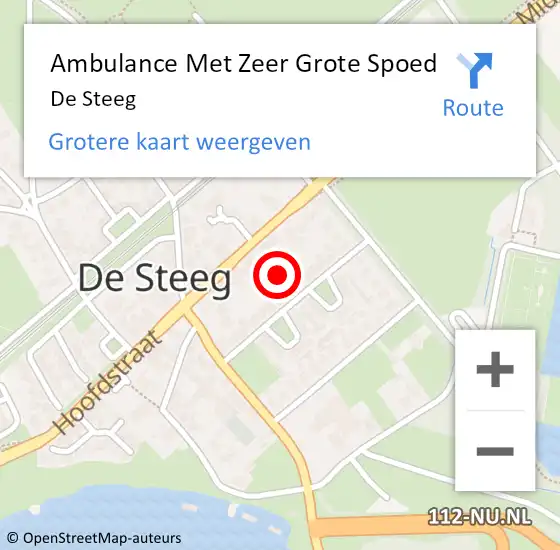 Locatie op kaart van de 112 melding: Ambulance Met Zeer Grote Spoed Naar De Steeg op 15 november 2024 23:31