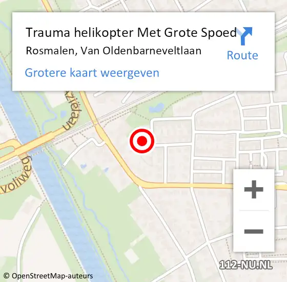 Locatie op kaart van de 112 melding: Trauma helikopter Met Grote Spoed Naar Rosmalen, Van Oldenbarneveltlaan op 15 november 2024 23:40