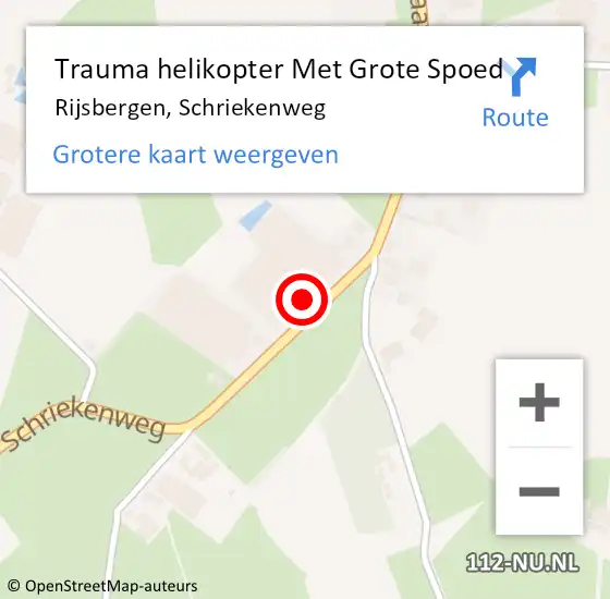 Locatie op kaart van de 112 melding: Trauma helikopter Met Grote Spoed Naar Rijsbergen, Schriekenweg op 16 november 2024 00:26