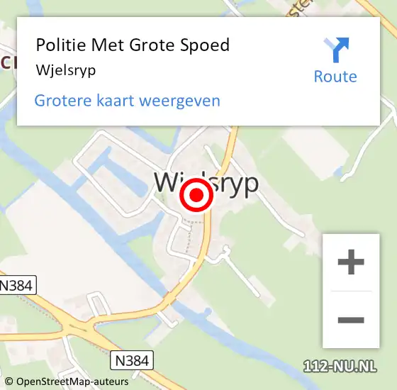 Locatie op kaart van de 112 melding: Politie Met Grote Spoed Naar Wjelsryp op 16 november 2024 01:48