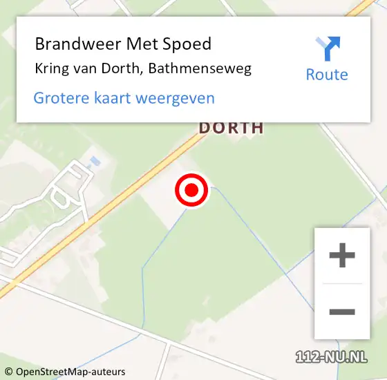 Locatie op kaart van de 112 melding: Brandweer Met Spoed Naar Kring van Dorth, Bathmenseweg op 16 november 2024 01:54