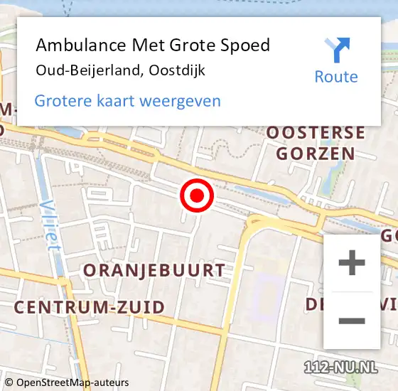 Locatie op kaart van de 112 melding: Ambulance Met Grote Spoed Naar Oud-Beijerland, Oostdijk op 16 november 2024 02:00