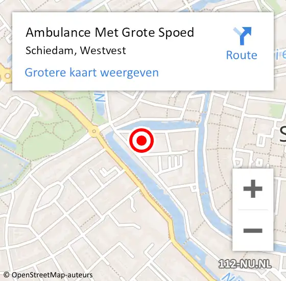 Locatie op kaart van de 112 melding: Ambulance Met Grote Spoed Naar Schiedam, Westvest op 16 november 2024 02:07