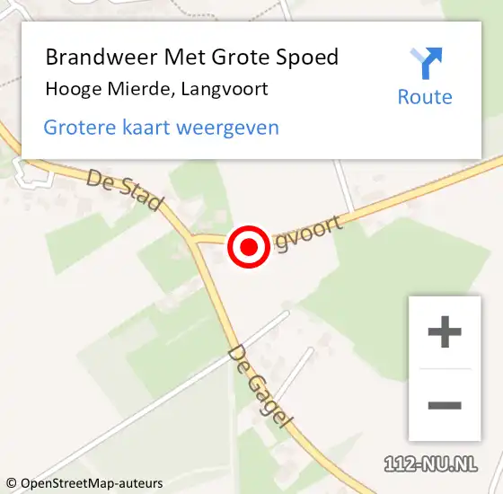 Locatie op kaart van de 112 melding: Brandweer Met Grote Spoed Naar Hooge Mierde, Langvoort op 16 november 2024 02:39