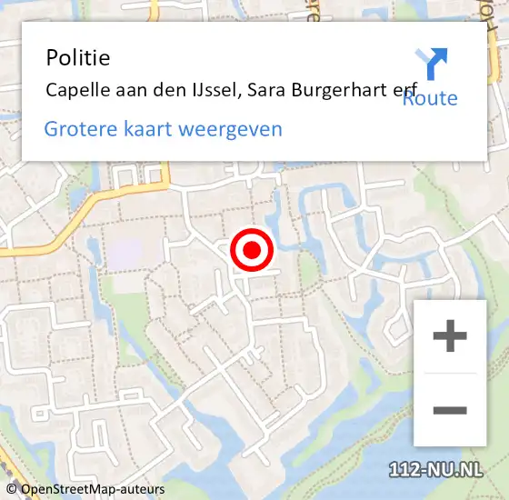 Locatie op kaart van de 112 melding: Politie Capelle aan den IJssel, Sara Burgerhart erf op 16 november 2024 03:01