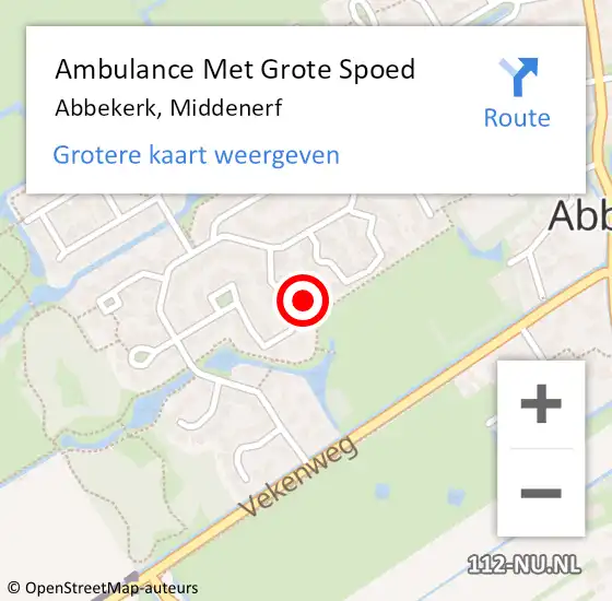 Locatie op kaart van de 112 melding: Ambulance Met Grote Spoed Naar Abbekerk, Middenerf op 16 november 2024 06:49