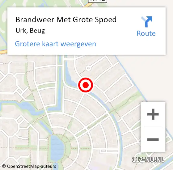 Locatie op kaart van de 112 melding: Brandweer Met Grote Spoed Naar Urk, Beug op 16 november 2024 07:04