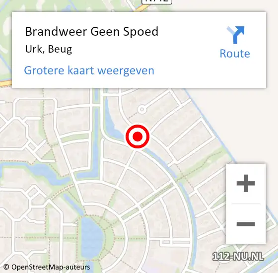 Locatie op kaart van de 112 melding: Brandweer Geen Spoed Naar Urk, Beug op 16 november 2024 07:06