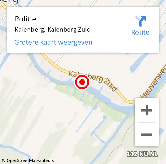 Locatie op kaart van de 112 melding: Politie Kalenberg, Kalenberg Zuid op 16 november 2024 07:42