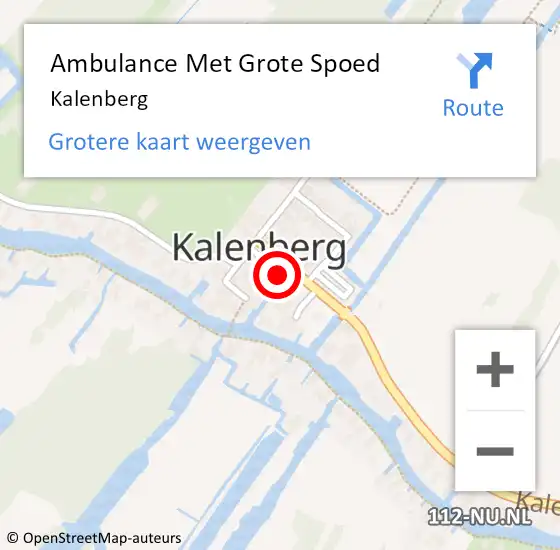 Locatie op kaart van de 112 melding: Ambulance Met Grote Spoed Naar Kalenberg op 16 november 2024 07:42