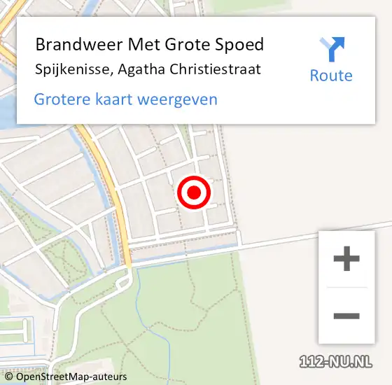 Locatie op kaart van de 112 melding: Brandweer Met Grote Spoed Naar Spijkenisse, Agatha Christiestraat op 16 november 2024 09:31