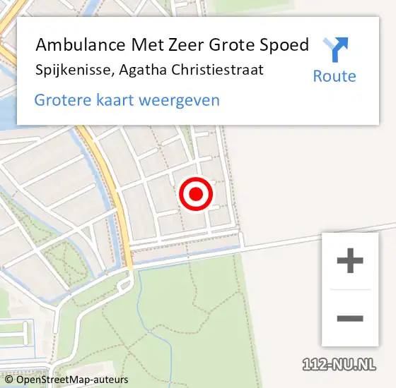 Locatie op kaart van de 112 melding: Ambulance Met Zeer Grote Spoed Naar Spijkenisse, Agatha Christiestraat op 16 november 2024 09:31