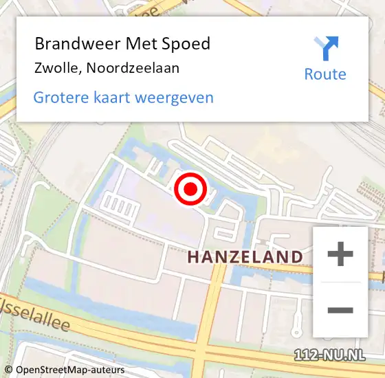 Locatie op kaart van de 112 melding: Brandweer Met Spoed Naar Zwolle, Noordzeelaan op 27 oktober 2014 09:15