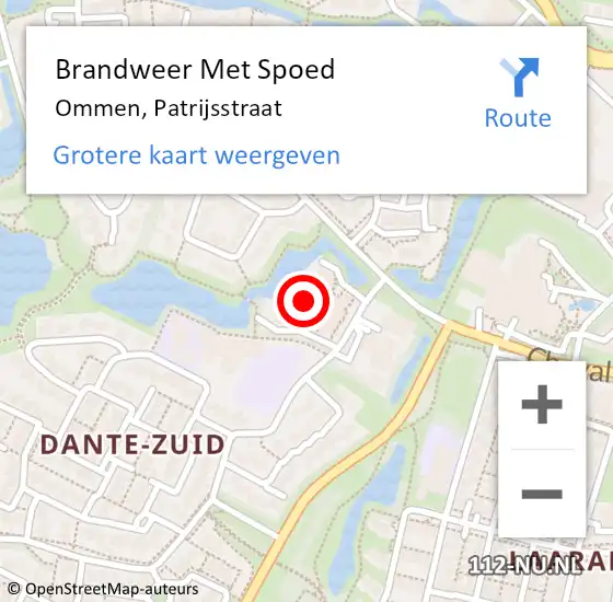 Locatie op kaart van de 112 melding: Brandweer Met Spoed Naar Ommen, Patrijsstraat op 16 november 2024 11:04