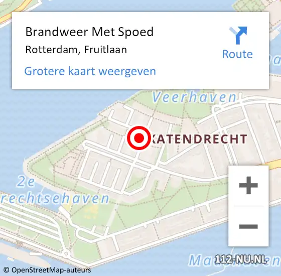 Locatie op kaart van de 112 melding: Brandweer Met Spoed Naar Rotterdam, Fruitlaan op 16 november 2024 11:13