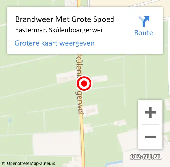 Locatie op kaart van de 112 melding: Brandweer Met Grote Spoed Naar Eastermar, Skûlenboargerwei op 16 november 2024 12:48