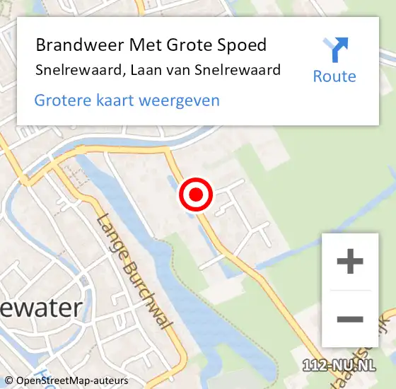 Locatie op kaart van de 112 melding: Brandweer Met Grote Spoed Naar Snelrewaard, Laan van Snelrewaard op 16 november 2024 12:54