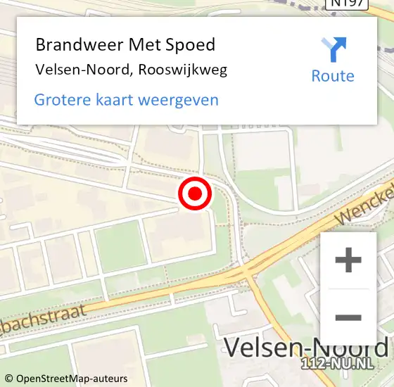 Locatie op kaart van de 112 melding: Brandweer Met Spoed Naar Velsen-Noord, Rooswijkweg op 16 november 2024 13:00