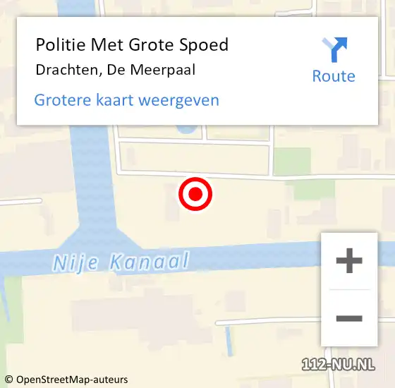 Locatie op kaart van de 112 melding: Politie Met Grote Spoed Naar Drachten, De Meerpaal op 16 november 2024 13:04