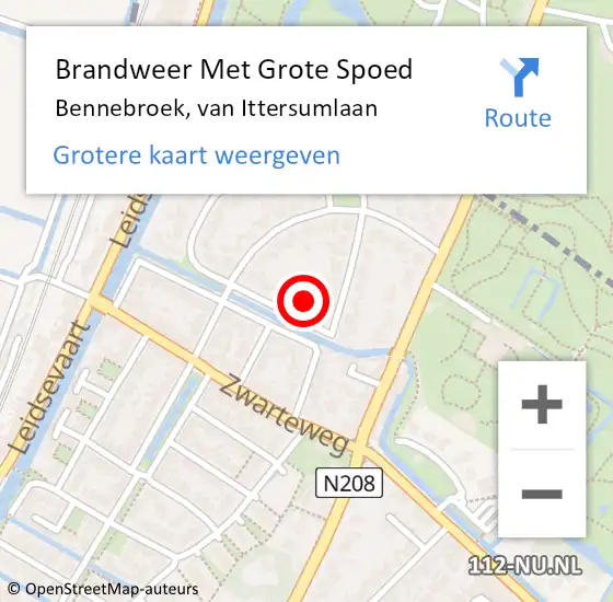 Locatie op kaart van de 112 melding: Brandweer Met Grote Spoed Naar Bennebroek, van Ittersumlaan op 16 november 2024 13:06