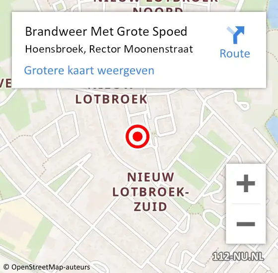 Locatie op kaart van de 112 melding: Brandweer Met Grote Spoed Naar Hoensbroek, Rector Moonenstraat op 16 november 2024 13:20