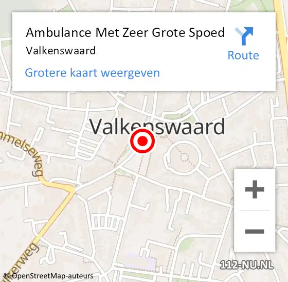 Locatie op kaart van de 112 melding: Ambulance Met Zeer Grote Spoed Naar Valkenswaard op 16 november 2024 13:30