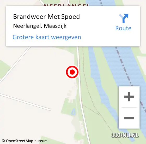 Locatie op kaart van de 112 melding: Brandweer Met Spoed Naar Neerlangel, Maasdijk op 16 november 2024 14:19