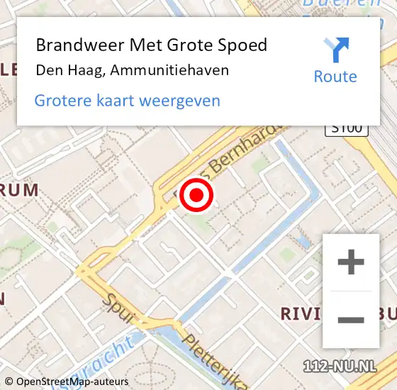 Locatie op kaart van de 112 melding: Brandweer Met Grote Spoed Naar Den Haag, Ammunitiehaven op 16 november 2024 14:34