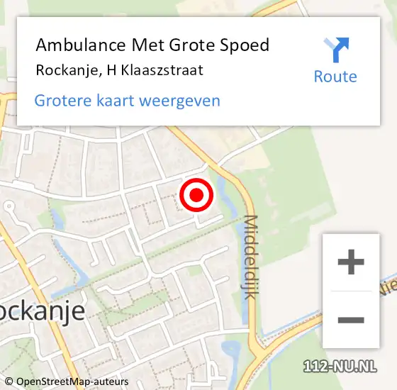 Locatie op kaart van de 112 melding: Ambulance Met Grote Spoed Naar Rockanje, H Klaaszstraat op 16 november 2024 14:41